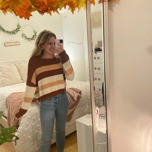 Pink Lily Striped Sweater